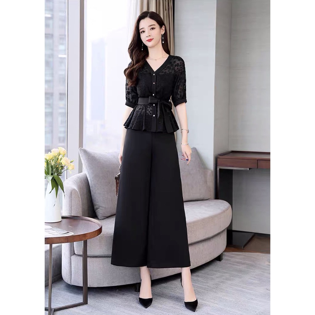 SET QUẦN ỐNG SUÔNG ÁO REN THÊU