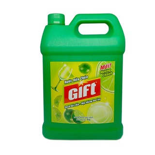 ( HÀNG CHÍNH HÃNG ) Nước rửa chén GIFT 3.8kg HƯƠNG TRÀ CHANH