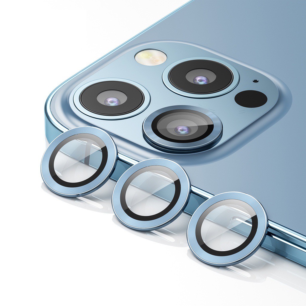 Bộ miếng dán kính cường lực bảo vệ Camera iPhone 13 Pro Max hiệu Wiwu Guard Lens Ring chụp hình sắc nét full HD