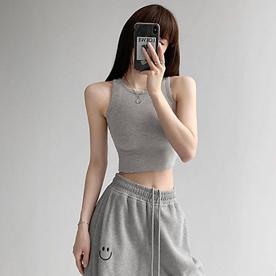 Áo Croptop 3 Lỗ Nữ Madela Vải Thun Bozzip Co Giãn 4 Chiều Ôm Body, Áo Ba Lỗ Nữ Trơn Nhiều Màu Tôn Dáng