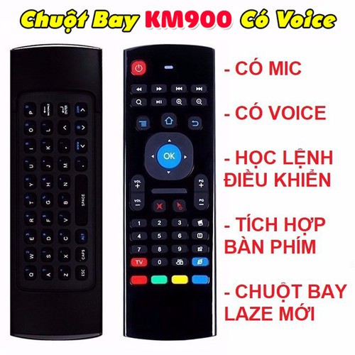Chuột bay KM900 (điều khiển smart tivi, tìm kiếm bằng giọng nói )