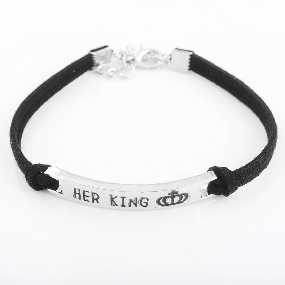 Vòng tay cặp đôi mặt khắc chữ trẻ trung cho nam/nữ