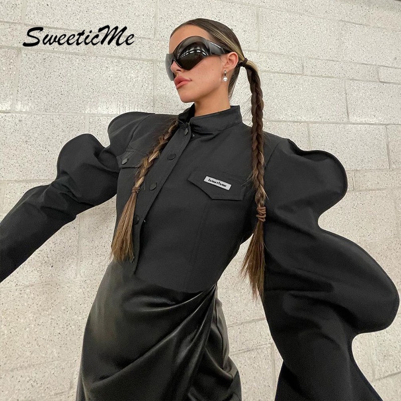 Áo Sơ Mi Tay Dài Dáng Ôm Màu Trơn Thời Trang 2022 Quyến Rũ Cho Nữ