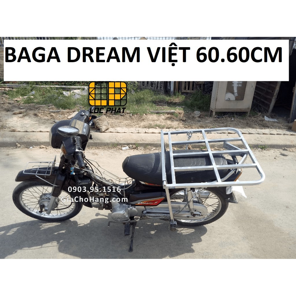 Giá chở hàng xe Dream Việt, loại trung 60*60 cm-Lộc Phát-baga-chở-hàng-giachohang.com