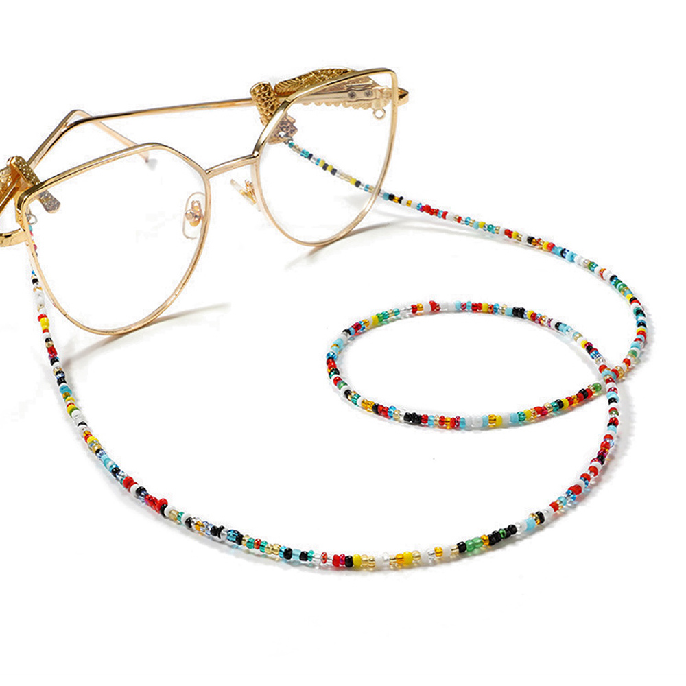 Dây chuỗi hạt acrylic đeo kiếng khẩu trang làm trang sức màu lam / tím / đen thời trang cho unisex