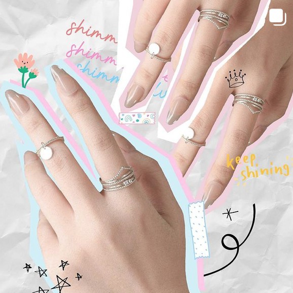 Nhẫn Nữ Bạc 925 Cao Cấp SHIMMER SILVER TRIPLIE Cá Tính