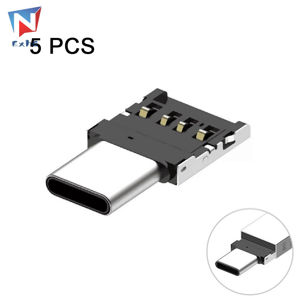 Bộ 5 giác cắm chuyển đổi từ giác cắm Type-C sang USB dành cho Xiaomi Samsung Oneplus Phone Macbook