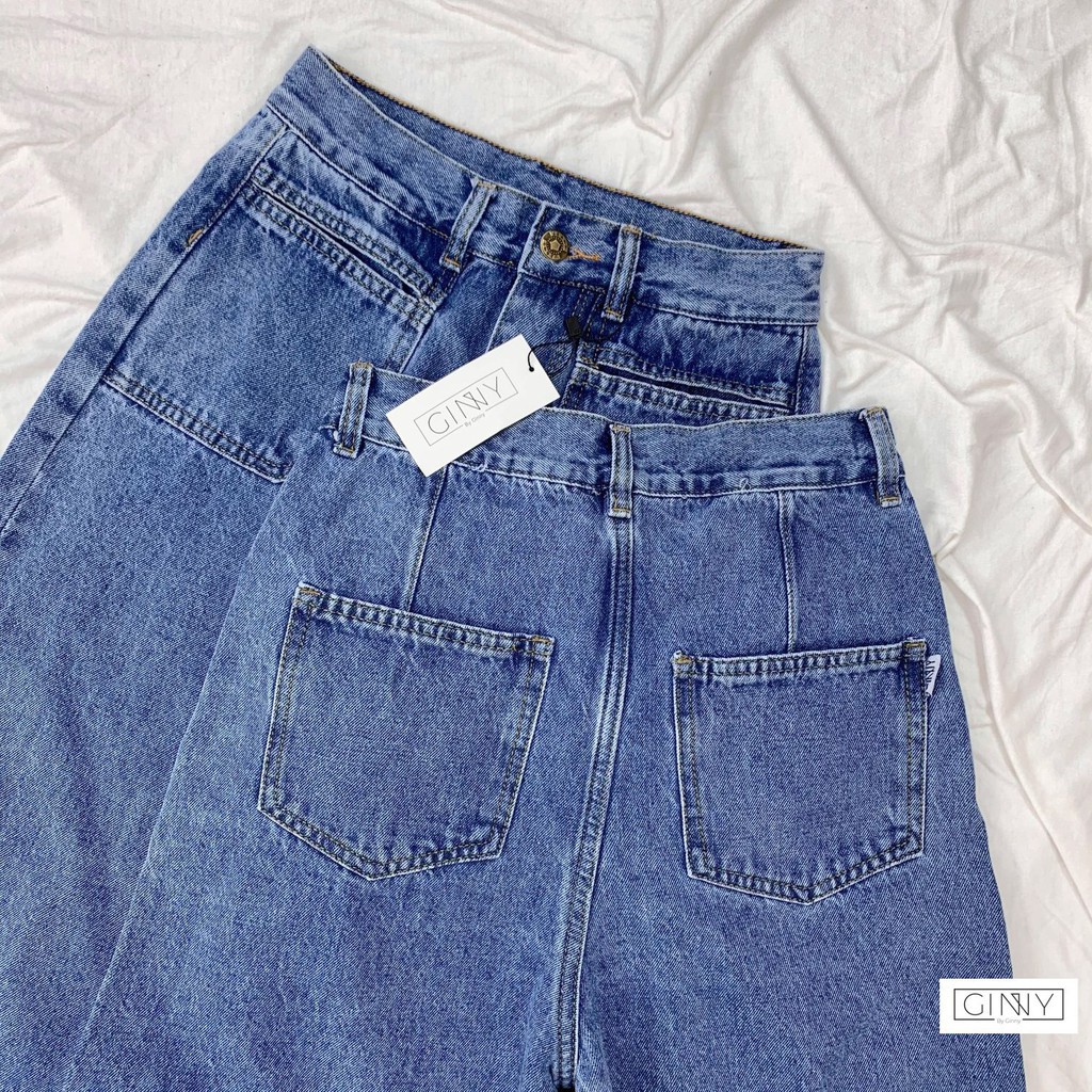 Quần Jean Baggy KHA-022| Quần 9 Tấc Nữ| Jean Hack Dáng Basic