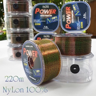 Cước câu cá tàng hình dây cá 100% NYLON Super POWER 220m tải cá tốt.