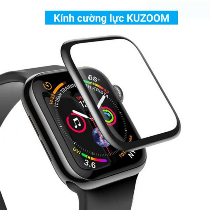 Kính cường lực Apple watch viền dẻo 3D Kuzoom chính hãng