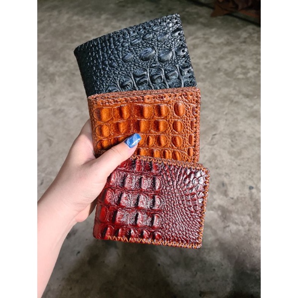 Ví Nam da bò 100% - vân cá sấu