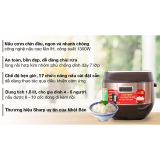 Nồi cơm cao tần sharp 1.8 lít ks-ih191v-gl