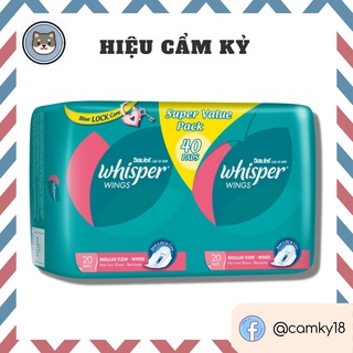 Băng Vệ Sinh Whisper có cánh thường ban ngày 40 miếng