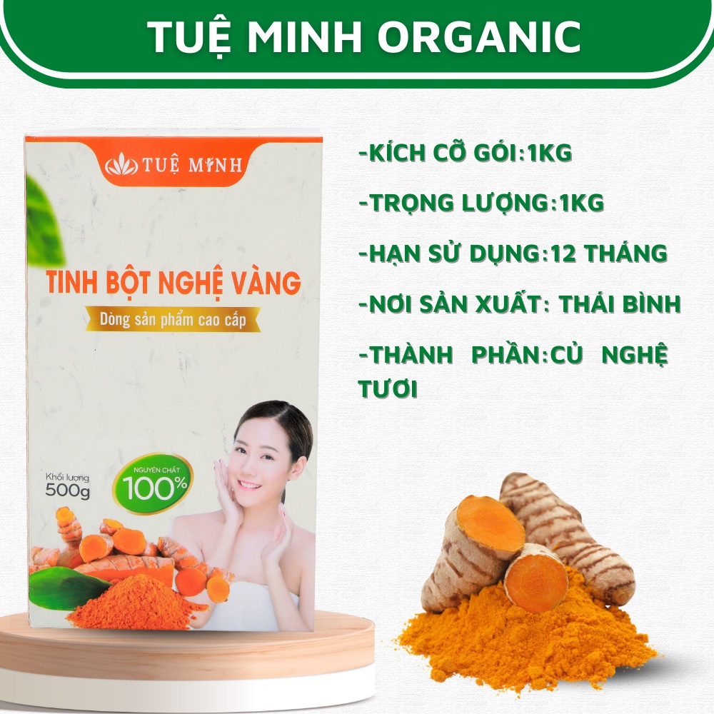 Tinh bột nghệ vàng nguyên chất Tuệ Minh cao cấp 1 hộp 0,5kg