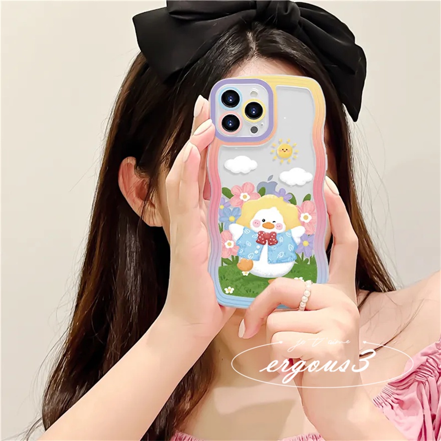 Ốp Điện Thoại Mềm Họa Tiết Chú Vịt Hoạt Hình Dễ Thương Cho iPhone 14 13 12 11 Pro Max SE2020 X XR Xs Max 7 8 Plus