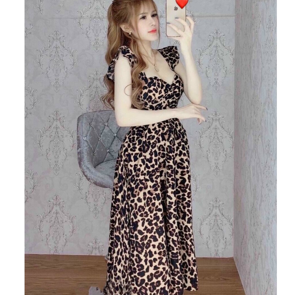 Đầm Xòe 2 Giây Cánh Tiên Công Chúa Da Beo Thời Trang Nữ - Winchois