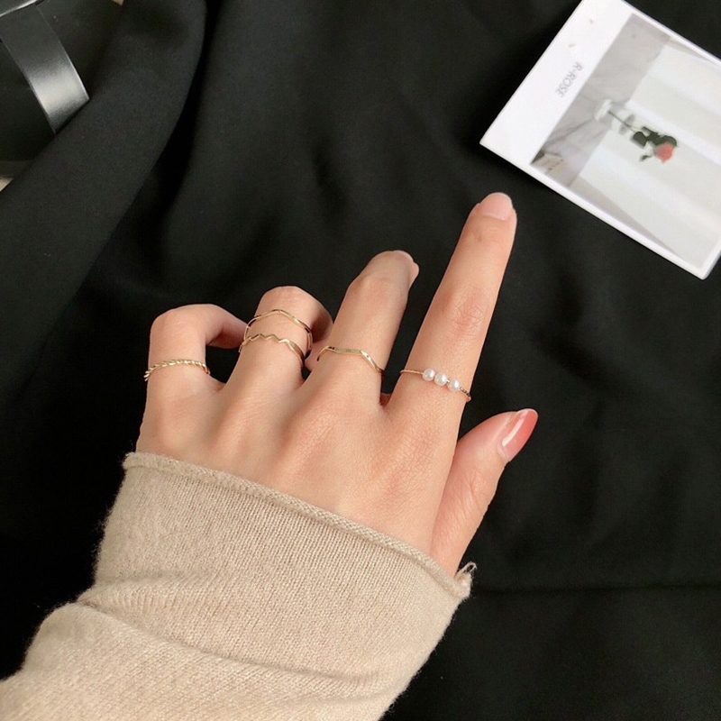 Bộ 5 chiếc nhẫn thời trang trẻ trung dành cho phái nữ