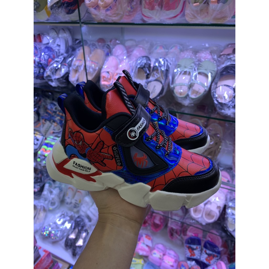 Giày siêu nhân spiderman bé trai 3 - 15 tuổi phong cách sneaker năng động và khỏe khoắn GE73