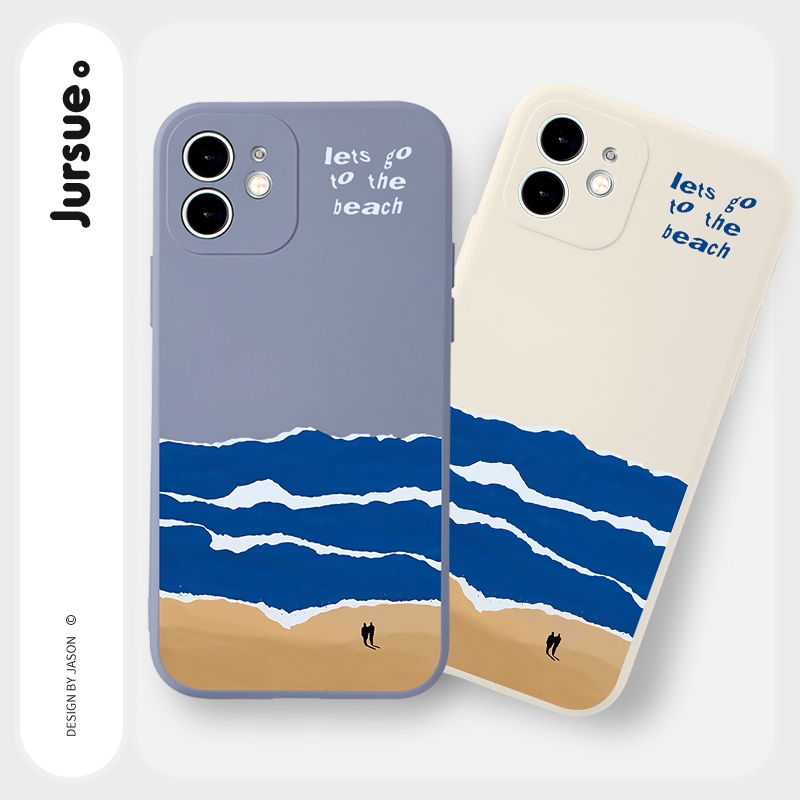 Ốp lưng JURSUE mềm viền vuông hình dễ thương đẹp Cho iPhone 14 13 12 11 Pro Max SE 2020 X XR XS 8 7 ip 6S 6 Plus Y2297