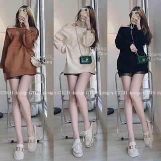 Áo len hở vai một bên hàng qc