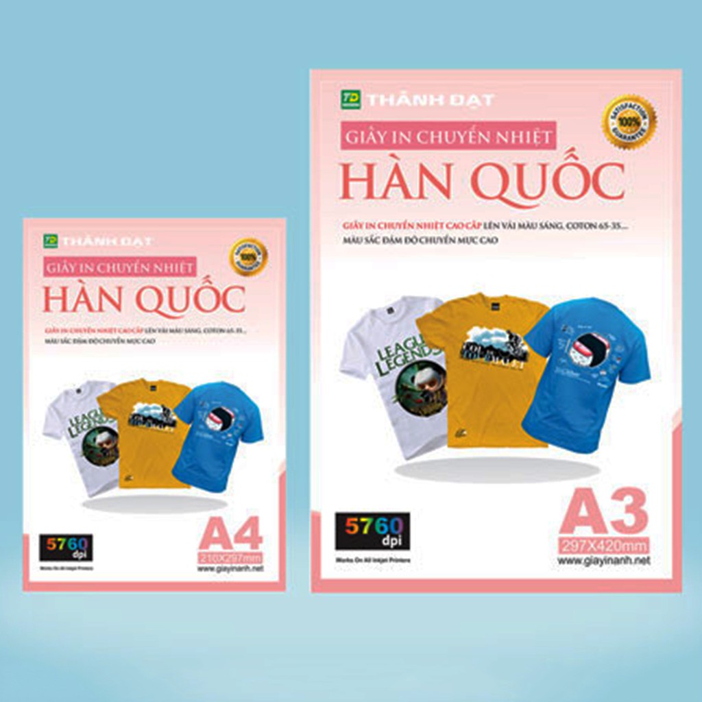 Giấy In Chuyển Nhiệt Đế Hồng Bản A4-Mực in asia