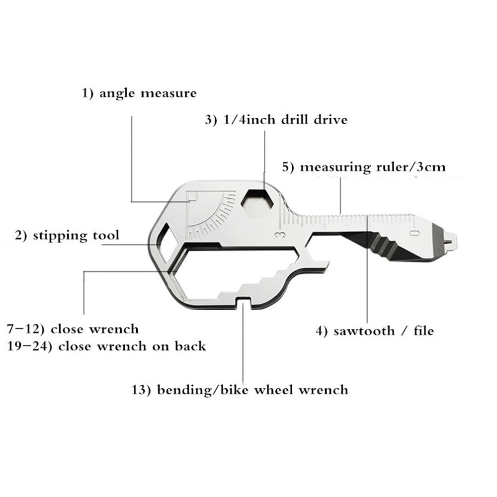AIDEEPEN Chìa Khóa Cờ Lê Đa Năng 24 Trong 1 Có Kẹp Đo Lường Dùng Để Sửa Chữa
