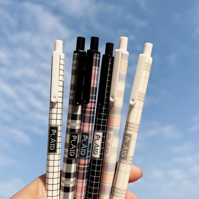 Set 6 Bút Bi Mực Đen Ngòi 0.5mm Phong Cách Vintage