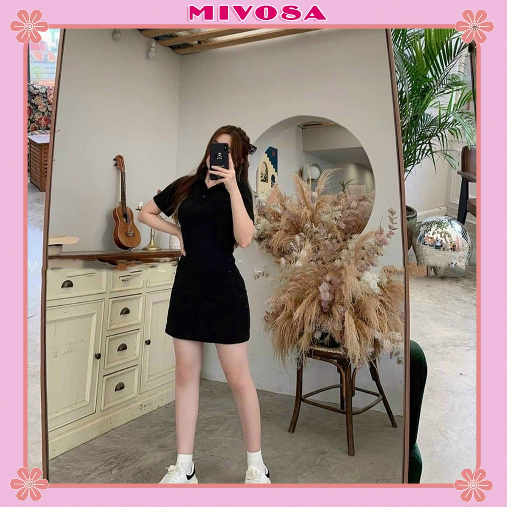 Đầm polo nữ cổ sơ mi dáng xòe váy body thể thao tôn dáng nữ MIVOSA PL001 | BigBuy360 - bigbuy360.vn