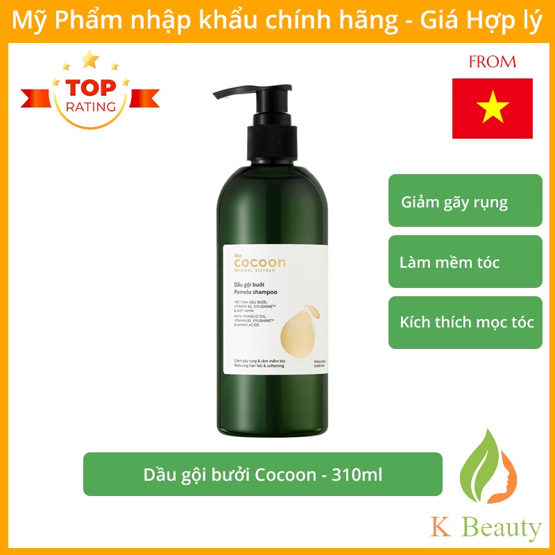 Dầu gội bưởi Cocoon giảm gãy rụng &amp; kích thích mọc tóc - Pomelo shampoo Cocoon - Hàng Việt Nam Chính Hãng - 310ml