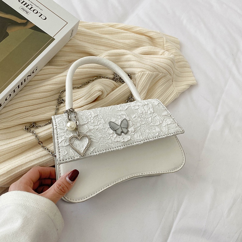 Túi Đeo Chéo Hình Vuông Nhỏ Họa Tiết Bướm Trái Tim 2022 Mới Cho Nữ