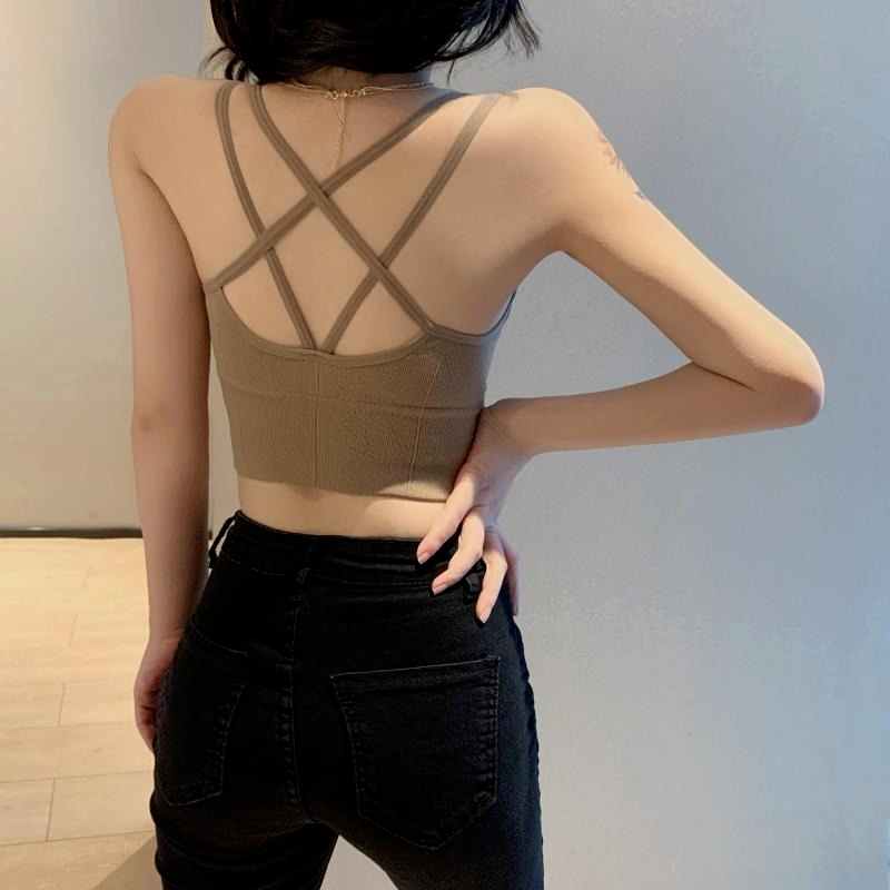 Áo Lót Không Gọng Đan Dây Chéo Lưng Quyến Rũ Cho Nữ 45-65kg