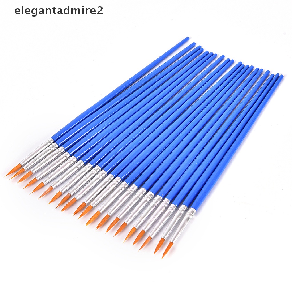 Set 10 Cọ Vẽ Tranh Màu Nước Đầu Tròn Bằng Nhựa Acrylic Set 10 Cọ Vẽ Màu Nước Đầu Tròn 10 Cái Po Tròn