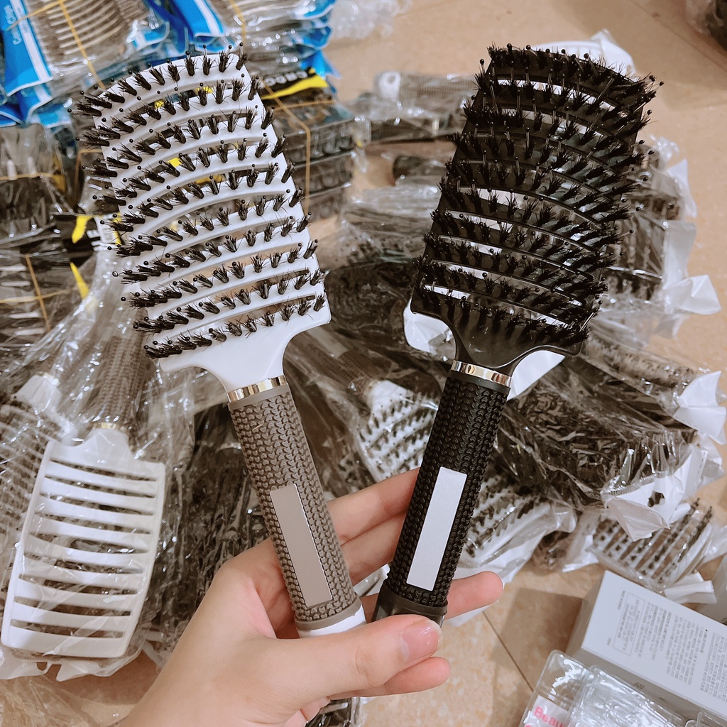 Lược gỡ rối,tạo phồng tóc,lược sấy tạo kiểu tóc bán nguyệt cỡ lớn chuyên dùng trong salon tóc