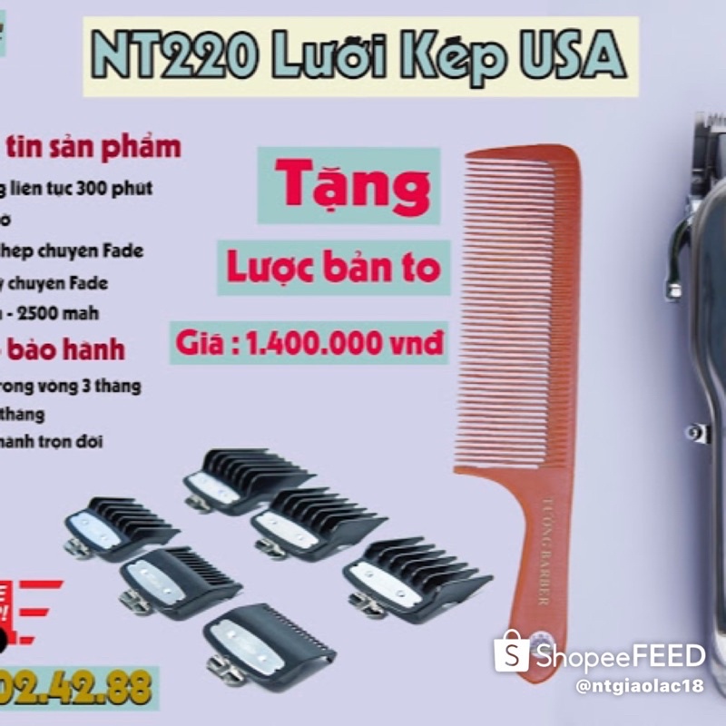 Tông đơ NT220 bản lưỡi kép mỹ