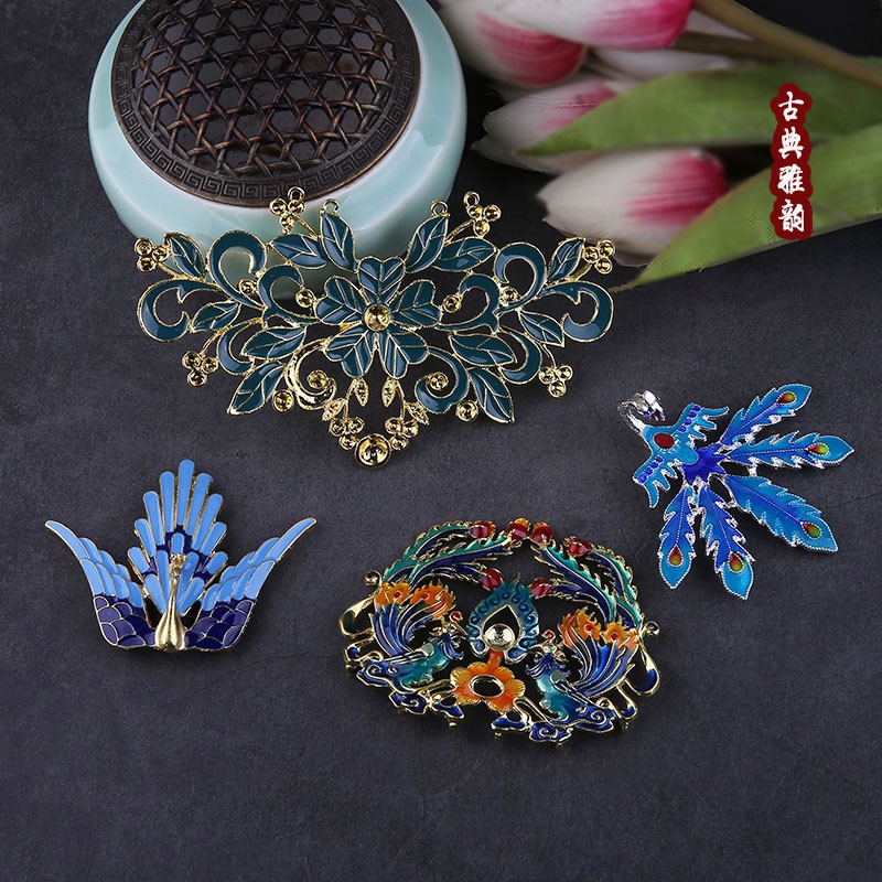 Trâm Cài Tóc Hình Chim Công Bằng Hợp Kim Handmade Xinh Xắn