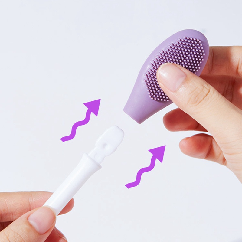 Cọ Rửa Mặt Silicone Hai Đầu Thiết Kế Nhỏ Gọn Tiện Lợi