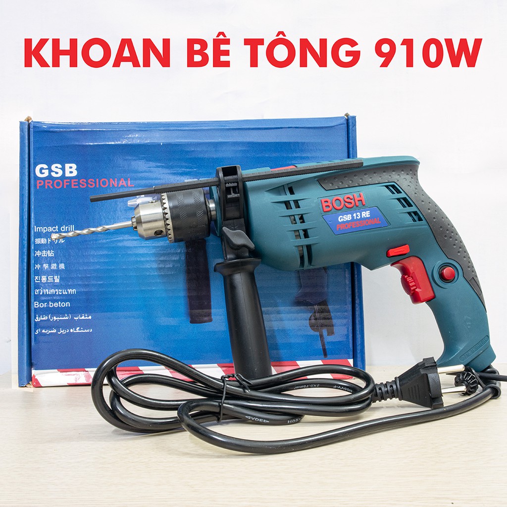 MÁY KHOAN BOSCH 13RE - PROFESSIONAL GSB 13RE - MÁY KHOAN CHUYÊN DỤNG BOSCH 13 LY - KHOAN TƯỜNG, SẮT, GỖ, ĐỤC BE TÔNG