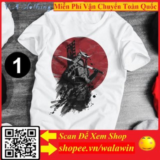 Áo thun tay ngắn đủ size mẫu Artbrush Samurai Nhật Bản