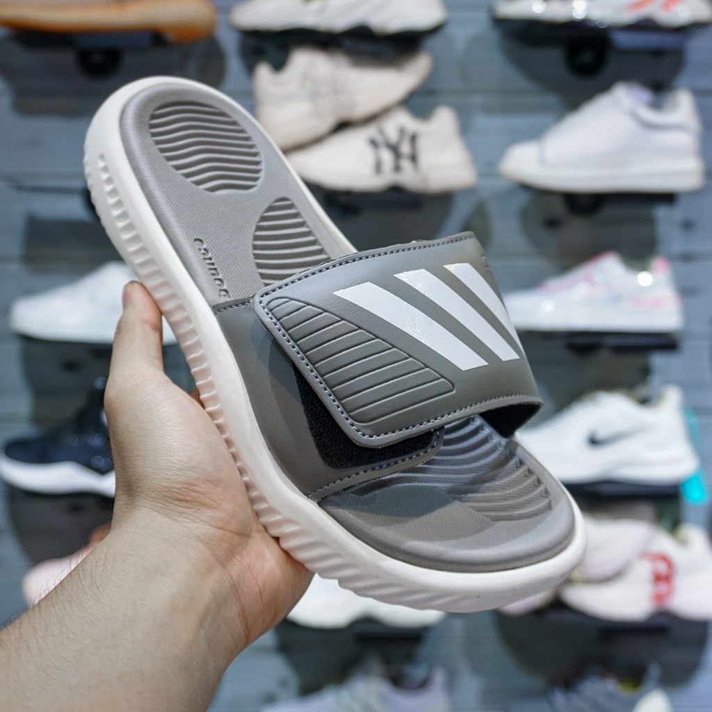 Dép nam quai ngang Alphabounce đen trắng - quai dán xé cực chất