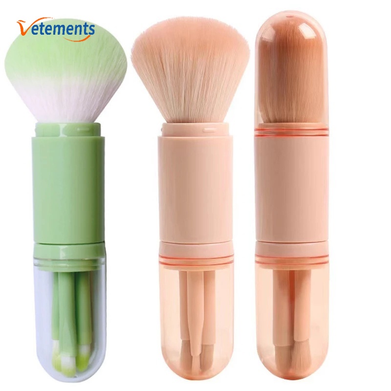 [Hàng mới về] Cọ trang điểm 4 trong 1 tiện dụng cho du lịch