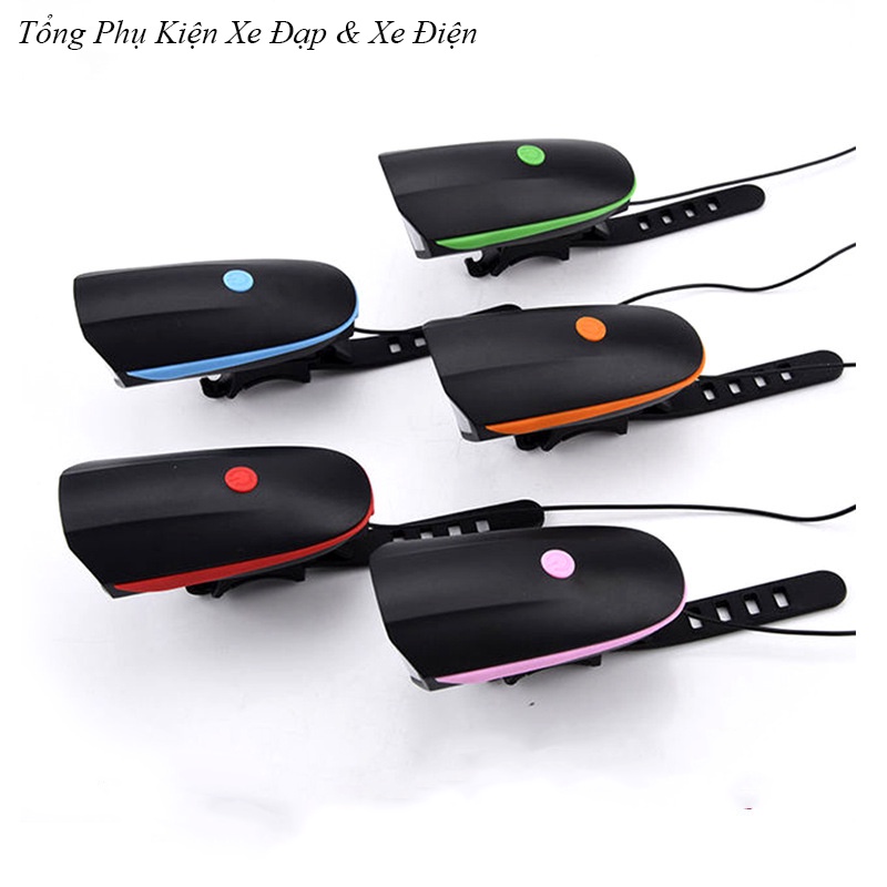 Đèn Xe Đạp Siêu Sáng Có Còi Sạc Usb Chống Nước Đèn Led Xe Đạp Thể Thao Nhiều Màu Sắc 7588