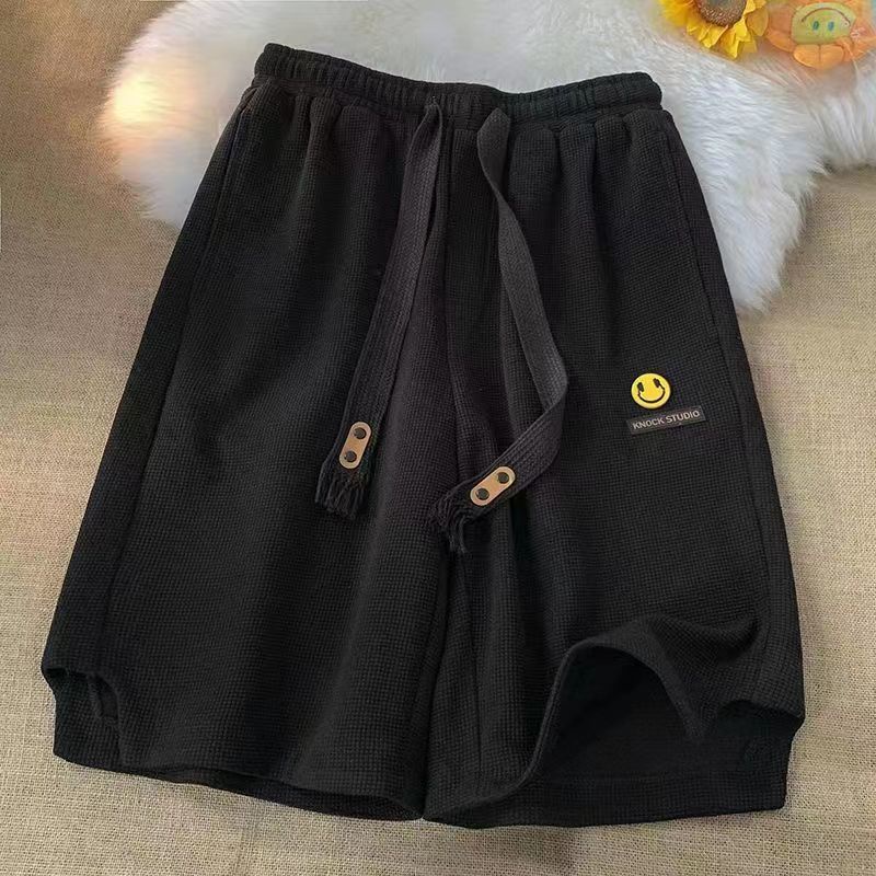 Quần Short Dáng Suông Rộng In Hình Mặt Cười Thời Trang Mùa Hè 2022 Cho Nam Giới
