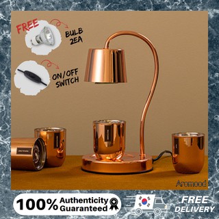 [Korea] Đèn đốt nến thơm / Bộ điều khiển ánh sáng kích thước lớn với 1 bóng đèn halogen - Rose Gold Candle Warmer / đèn đốt nến