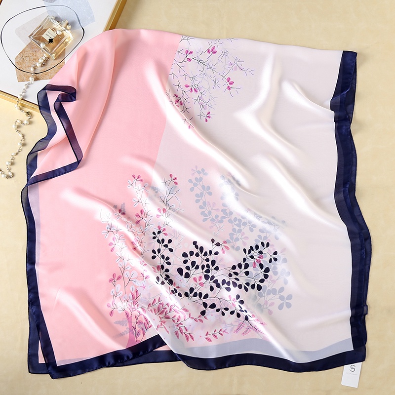 Khăn Choàng Lụa Dài Họa Tiết Hoa Hồng Vàng Size 90*180cm