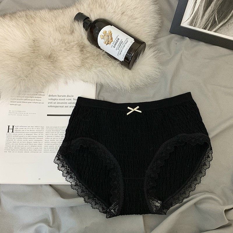 [014] Set 4 Quần Lót Nữ Cotton Tăm Tre Đính Nơ - Đồ Lót Quần Chíp Nữ Xuất Nhật Thông Hơi Kháng Khuẩn FreeSize Dưới 62kg