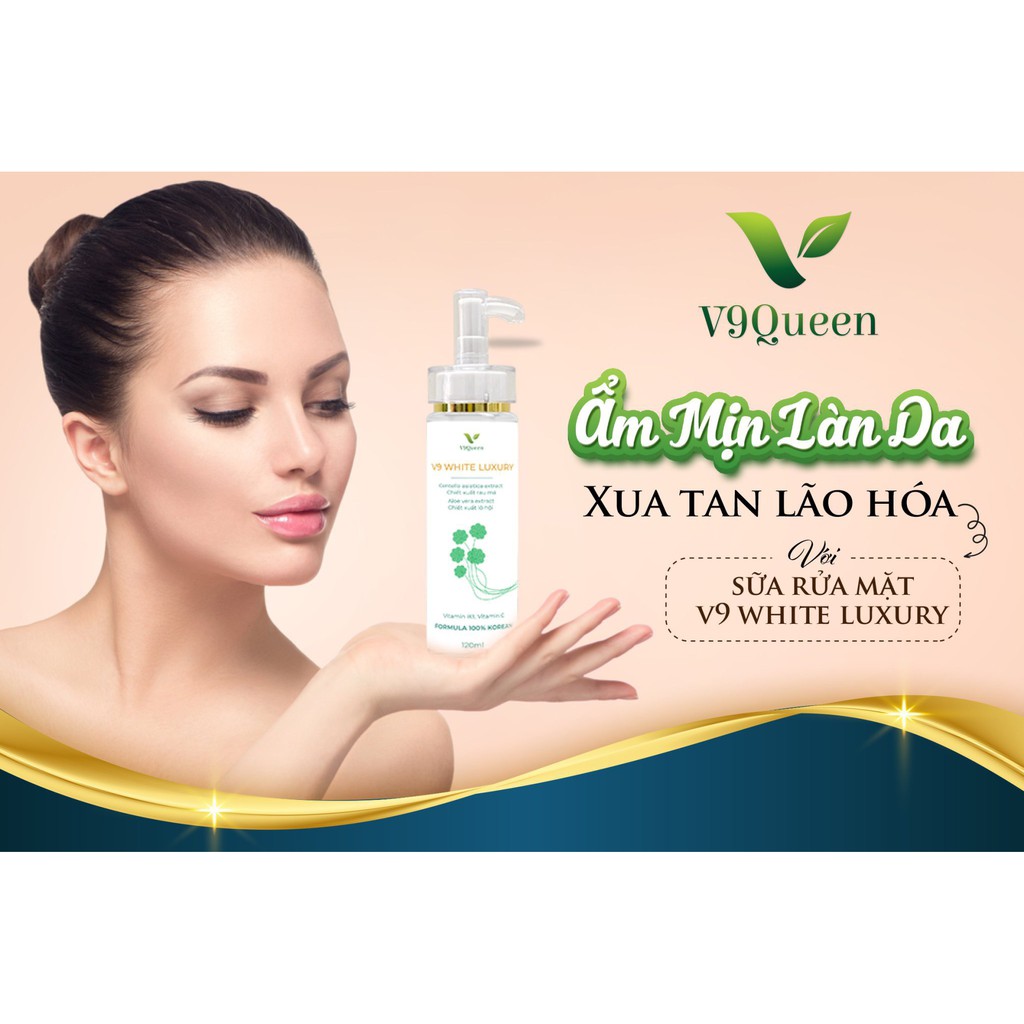 Sữa Rửa Mặt Sủi Bọt, Tinh Chất Rau Má - Mờ Thâm, Mụn, Dưỡng Trắng Da V9Queen V9QUEEN | BigBuy360 - bigbuy360.vn