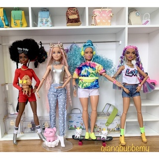 Búp bê Barbie Extra có 11 khớp, giá rẻ, nhập Mỹ, tách đồ inbox shop! (lướt sang phải xem hình chụp thật)