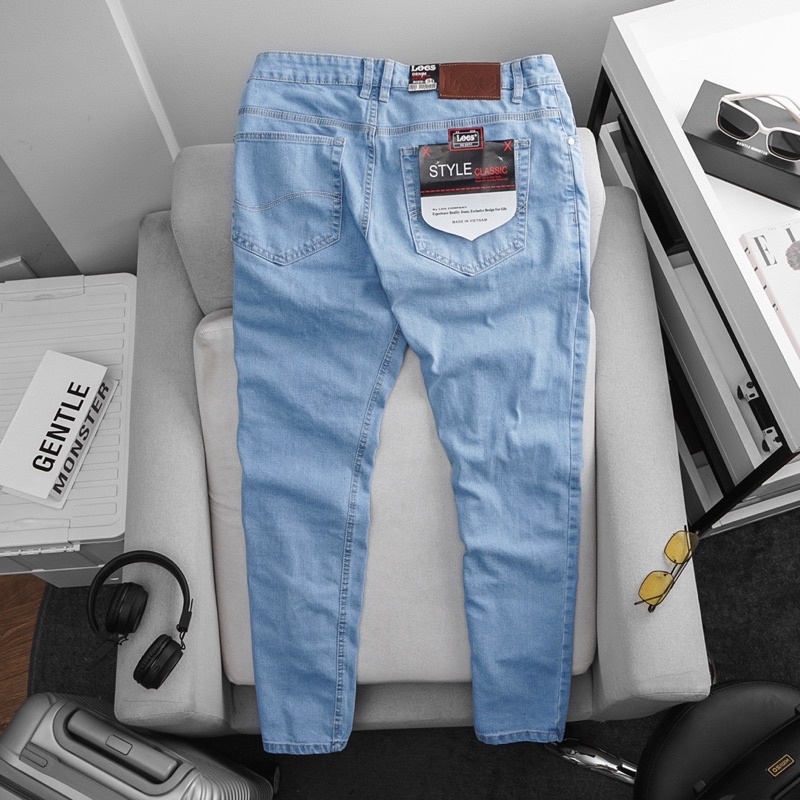 Quần jean nam co giãn nhẹ màu xanh biển BIGSIZE < 130kg