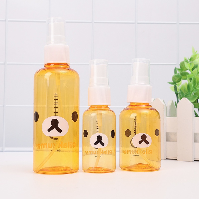 Chai Xịt Rỗng Bằng Nhựa Trong Suốt Hình Gấu Hoạt Hình Dễ Thương Dung Tích 30/50/100ML