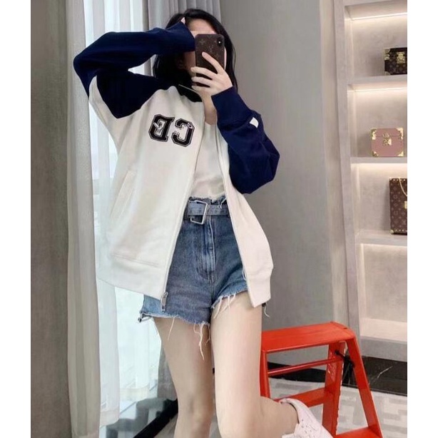 Áo khoác thể thao unisex có dây khóa kéo thêu chữ thời trang | BigBuy360 - bigbuy360.vn